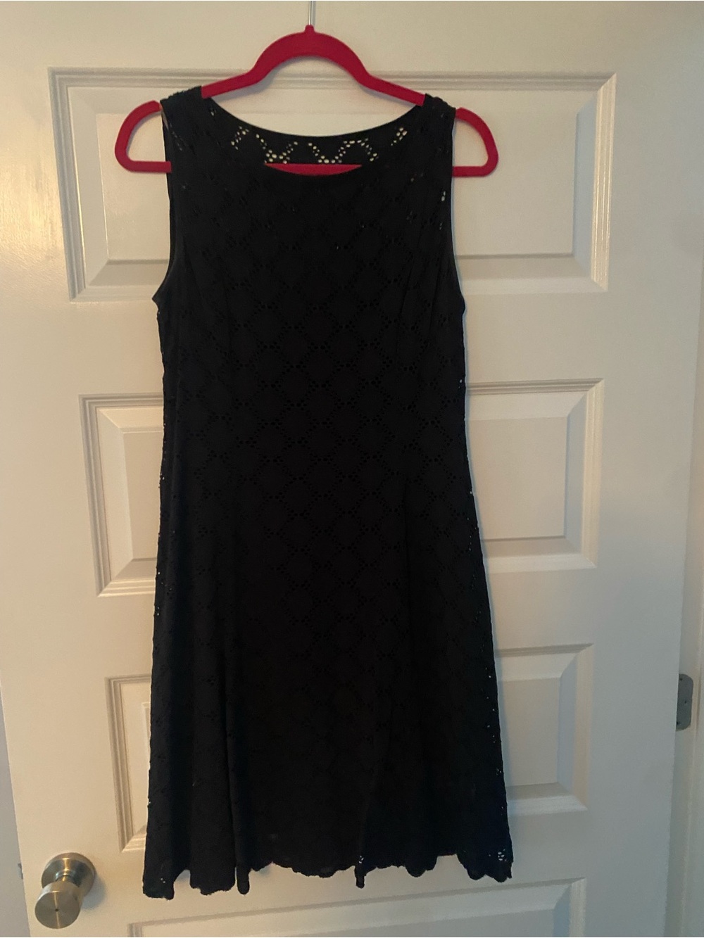 Black Sleeveless Lace A-Line Dress